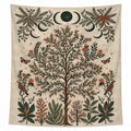 Tissu Décoratif Bohème Arbre et Lune avec Motifs Naturels