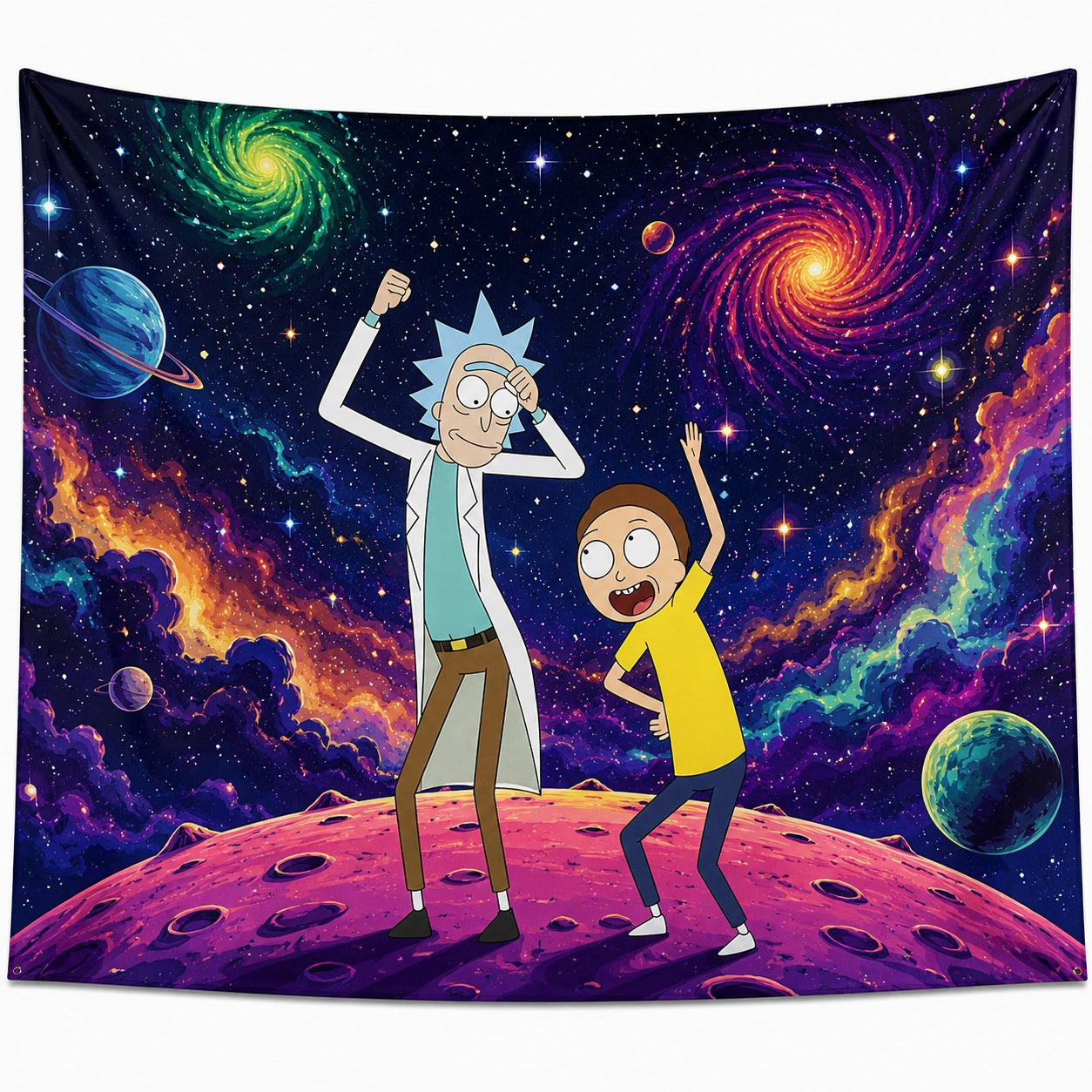 Tenture Murale Galaxie Animée Multicolore 150x130cm