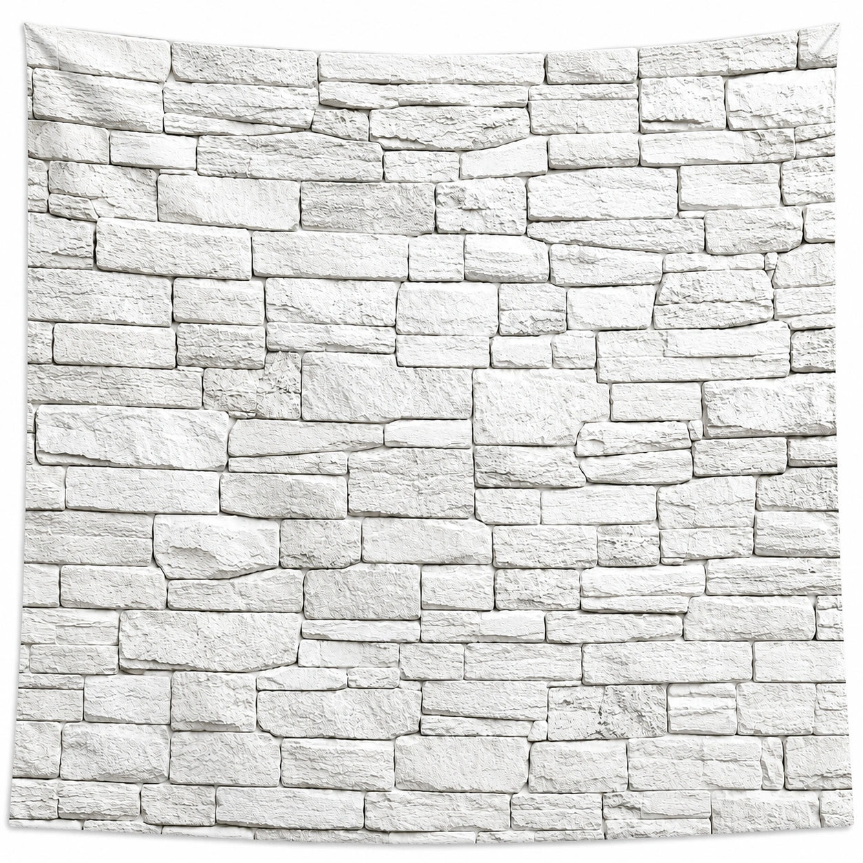 Tenture Murale Imitation Pierres en Blanc 200x150 cm