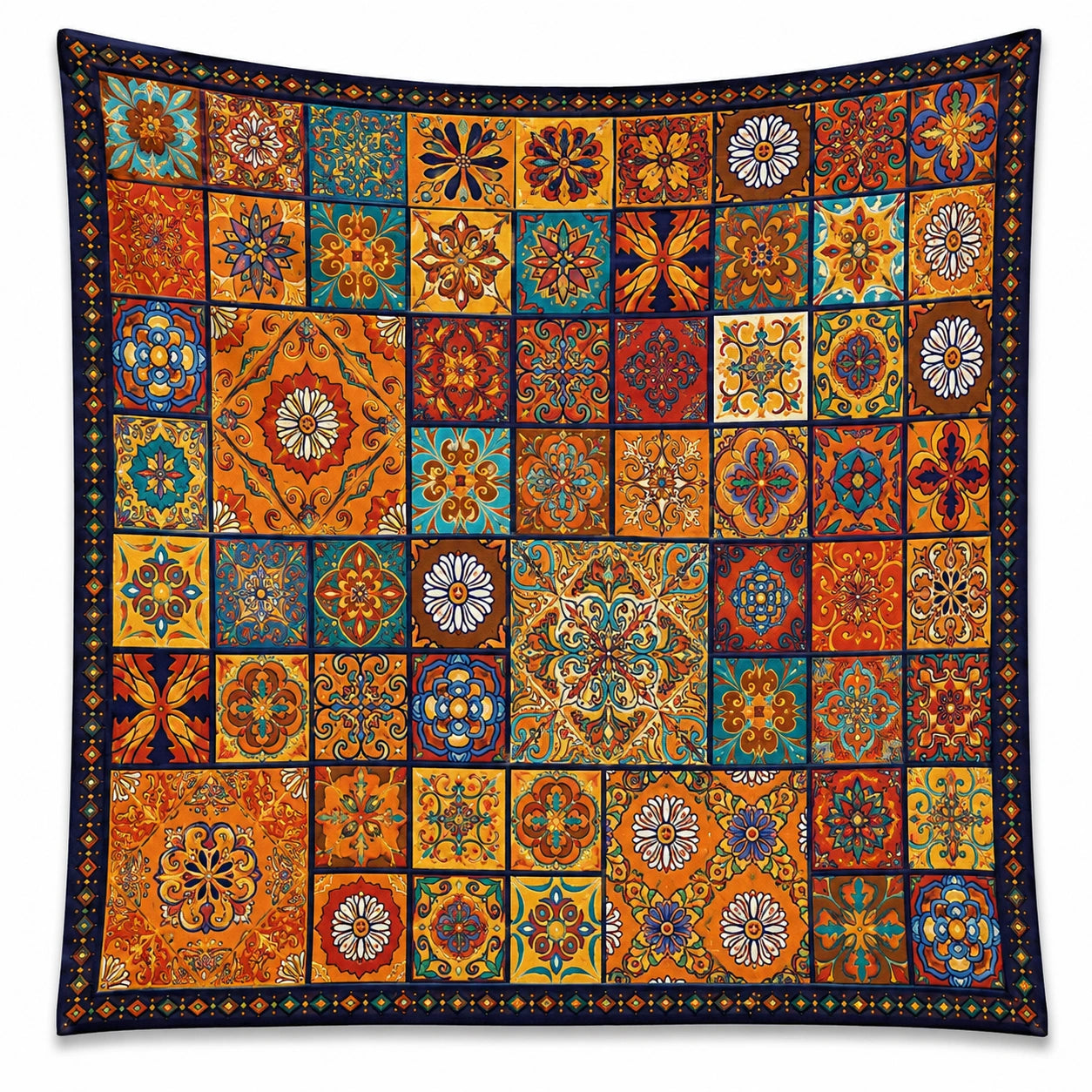Tenture Murale Bohème Multicolore Motifs Génétiques