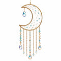 Attrape-Rêves Demi-Lune en Cristal Or et Bleu