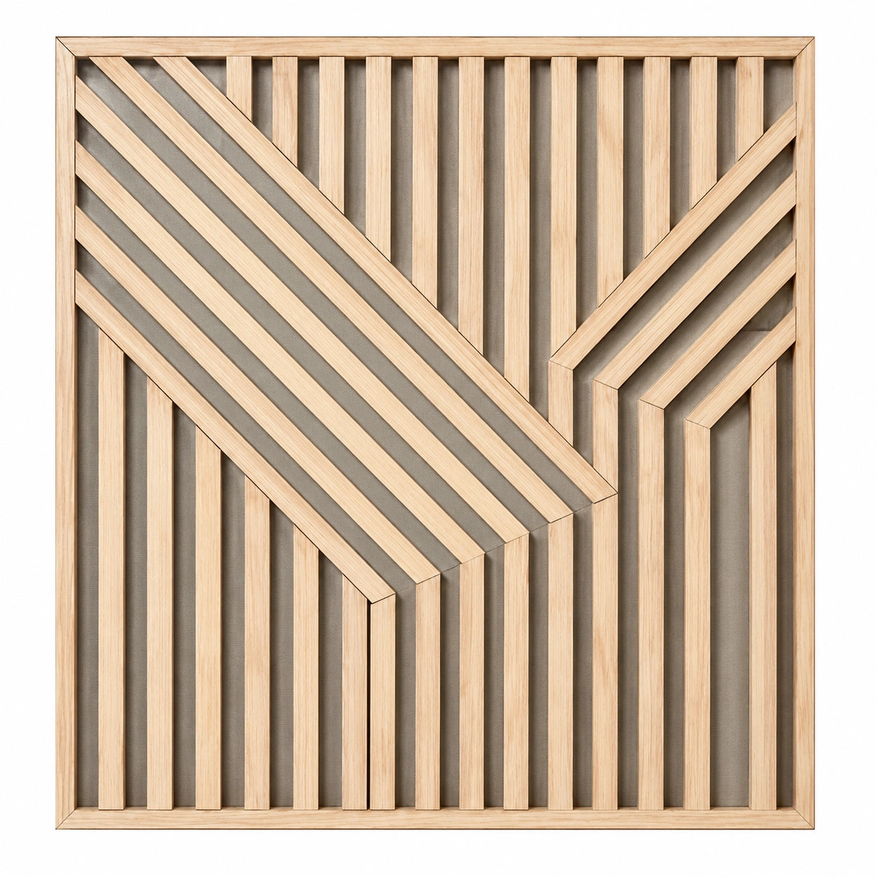 Panneau mural géométrique design en bois beige