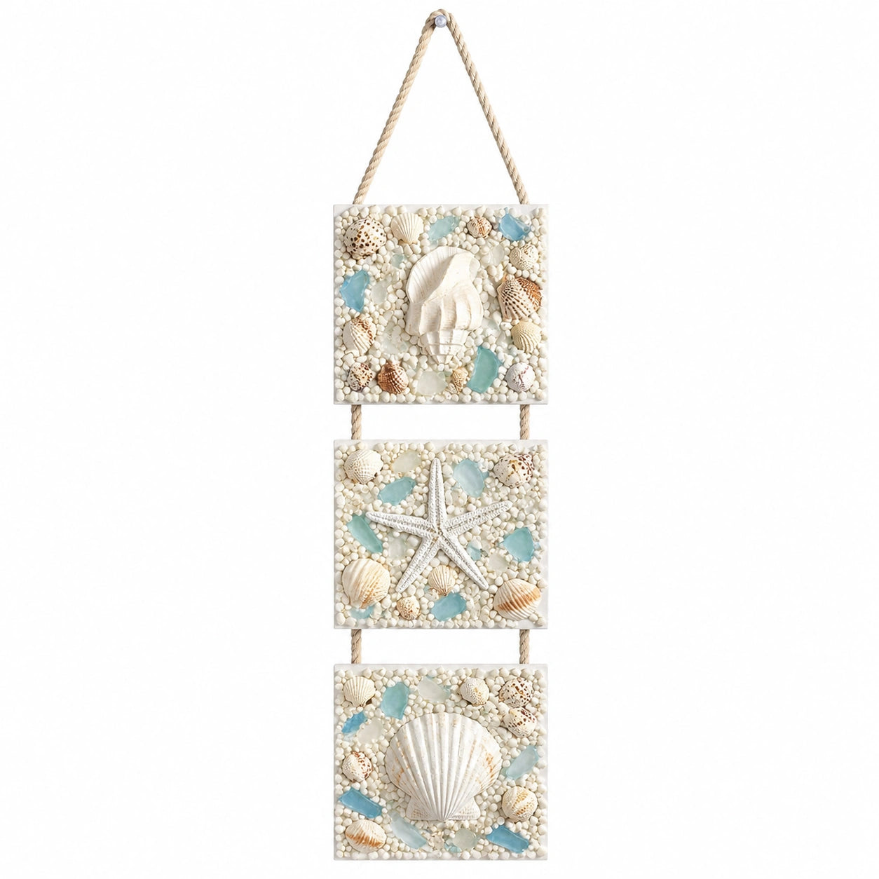 Décoration murale nautique avec coquillages et étoiles de mer