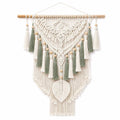 Tenture Murale Macramé Bohème Beige et Vert