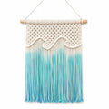 Suspension murale macramé dégradé bleu et beige