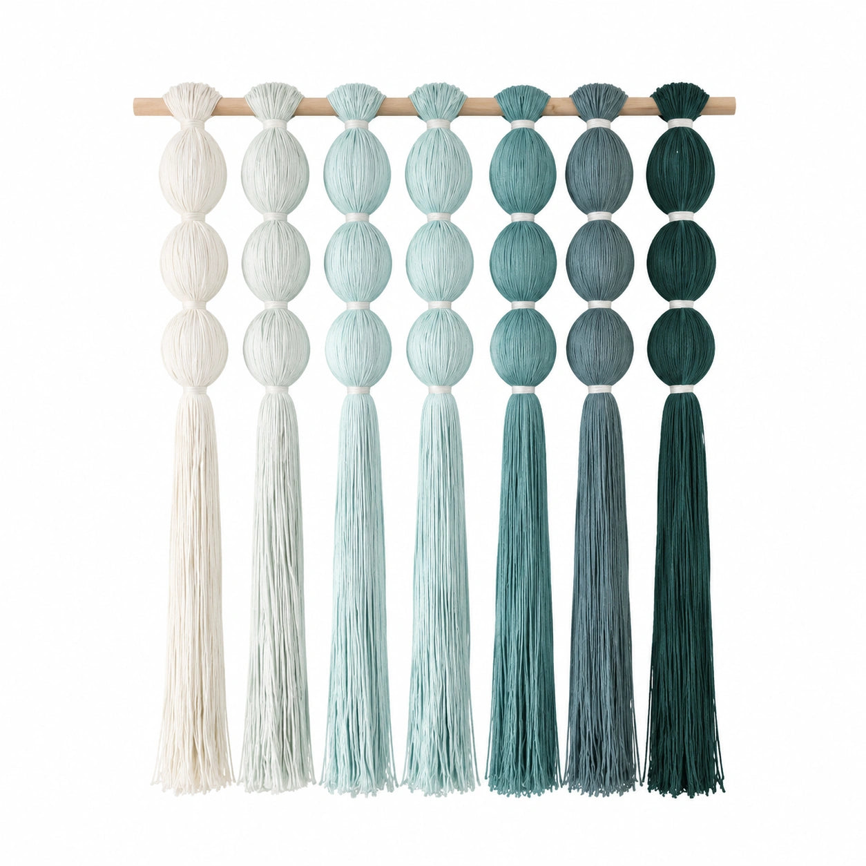 Décoration Murale Macramé Dégradé Bleu et Vert