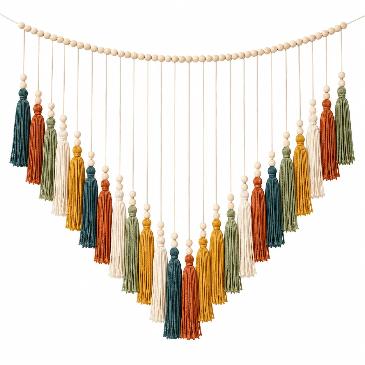 Guirlande de Pompons Murale Bohème Multi-couleur